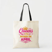 Königinnen sind Geboren im April Imitate Glitzer G Tragetasche (Vorne)