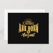 Königinnen sind Geboren im August schwarz Afro Fra Ankündigungspostkarte (Vorne/Hinten)