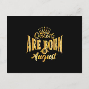 Königinnen sind Geboren im August schwarz Afro Fra Ankündigungspostkarte