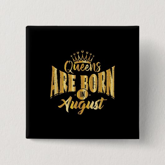 Königinnen sind Geboren im August schwarz Afro Fra Button (Vorderseite)
