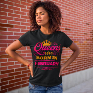 Königinnen sind Geboren im Februar Imitate Glitzer T-Shirt