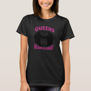 Königinnen sind Geboren im Januar Black History Af T-Shirt