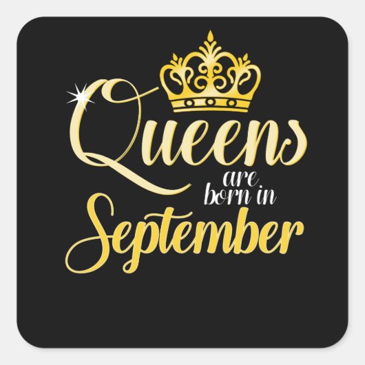Königinnen sind geborener im September Quadratischer Aufkleber (Vorderseite)