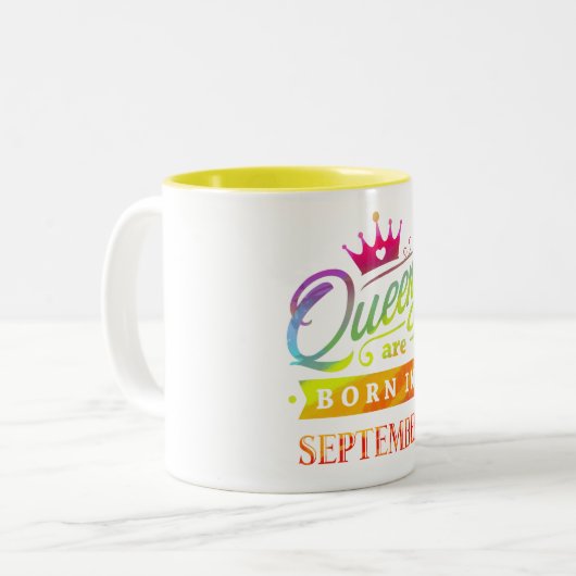 Königinnen sind geborenes im September Zweifarbige Tasse (Vorderseite Links)