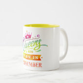 Königinnen sind geborenes im September Zweifarbige Tasse (VorderseiteRechts)