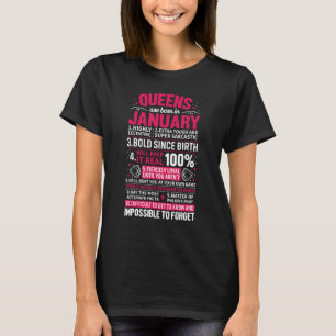 Königinnen sind im Januar Geburtstagsgeschenke Geb T-Shirt