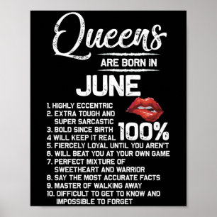 Königinnen sind im Juni Geburtstage Geboren Poster