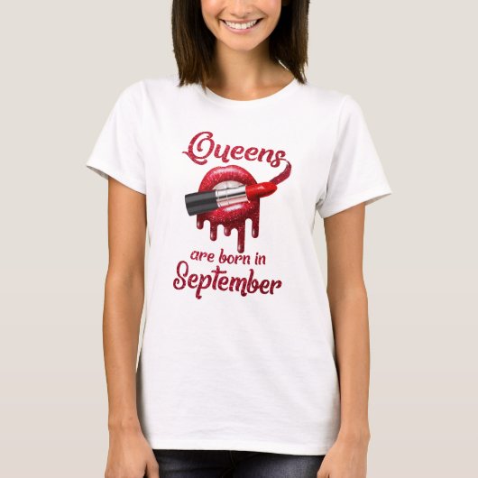 Königinnen sind im September geboren T-Shirt (Vorderseite)