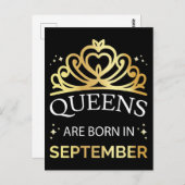 Königinnen sind im September I Geboren Postkarte (Vorne/Hinten)