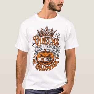 Königinnen werden im Oktober Halloween-Kürbis-Kron T-Shirt
