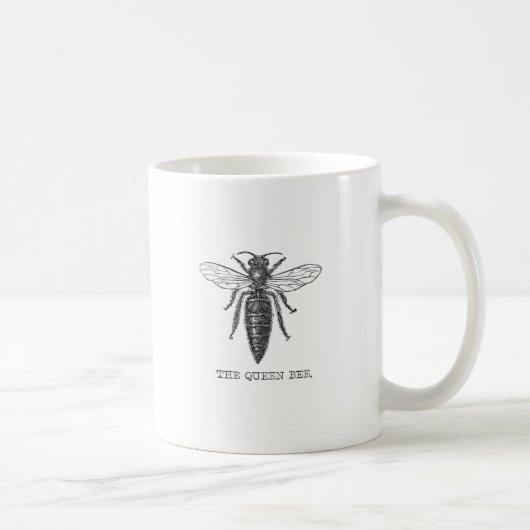 Königinnenbiene Insekt Antiquität Illustration Kaffeetasse (Rechts)