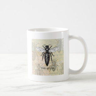 Königinnenbiene Insekt Antiquität Illustration Kaffeetasse
