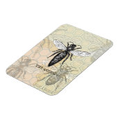 Königinnenbiene Käfer Insekt Antik Illustration Magnet (Linke Seite)