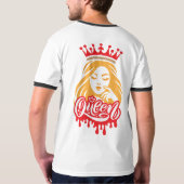 Königinnendesign – Elegante königliche Kronentypog T-Shirt (Rückseite)
