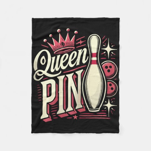 Königinnenshirt-Bowler-Bowlingliga für Bowling Fleecedecke (Vorderseite)