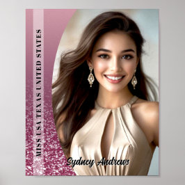 Königinnenshooting-Foto Funkelnder Titelhalter-Dru Poster