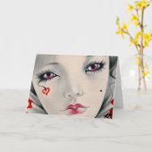 Königinspaßvogelherz-Gesicht Karte (Gelbe Blume)