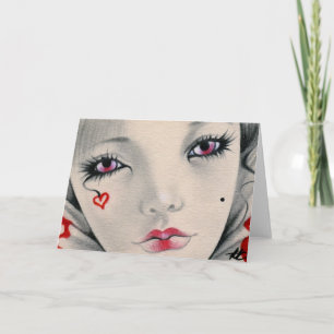 Königinspaßvogelherz-Gesicht Karte