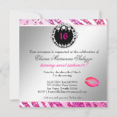 Königinzebra-Rosa des Glitzer-311 u. Lila Einladung (Rückseite)