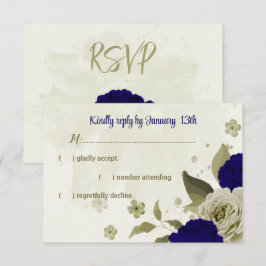 Königlich-beige Blume botanische Hochzeit RSVP Karte