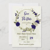 Königlich-beige Blume botanische Hochzeit Save The Date (Vorderseite)