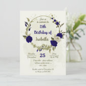 Königlich-beige Blume botanischer Geburtstag Einladung (Stehend Vorderseite)