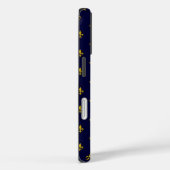 Königlich Blau Fleur De Lis Muster Case-Mate iPhone Hülle (Rückseite / Rechts)