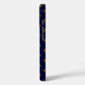 Königlich Blau Fleur De Lis Muster Case-Mate iPhone Hülle (Rückseite / Links)