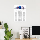 Königlich Blau Lila Navy Flieder Blüht Sitzplan Poster (Heimbüro)