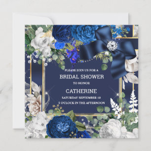 Königlich blau weiß glitzernde Schleife Diamant el Einladung