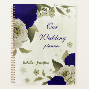 Königlich blaue beige Blumenhochzeit Planer