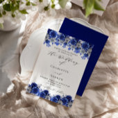 Königlich blaue Blumen Drehbuch Luxus Hochzeit Einladung