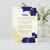 Königlich blaue Blumen goldene Blätter Begleitkarte (Stehend Vorderseite)