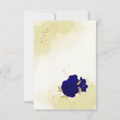 Königlich blaue Blumen goldene Blätter Dankeskarte (Rückseite)