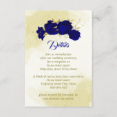 Königlich blaue Blumen goldene botanische Hochzeit Begleitkarte (Vorderseite)