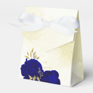 Königlich blaue Blüten - Blätter Hochzeit Geschenkschachtel