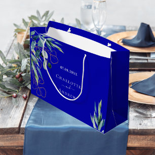 Königlich blaue Eukalyptus-Grüne Hochzeit Große Geschenktüte