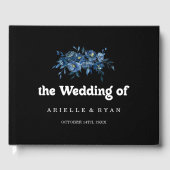 Königlich blaue florale Hochzeit Gästebuch (Vorderseite)