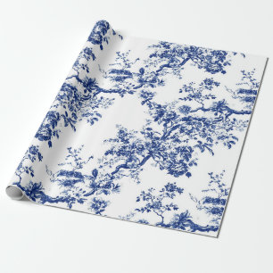 Königlich Blaue Florale Zweig-Gartenparty-Geschenk Geschenkpapier