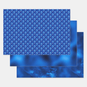 Königlich blaue Folie Hanukkah-Geschenkpapierbögen Geschenkpapier Set