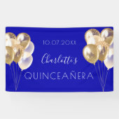 Königlich-blaue Goldballons Party Banner (Horizontal)