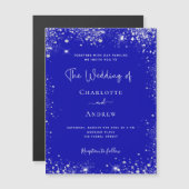 Königlich-blaue Hochzeitsmagnet Magnetkarte (Vorne/Hinten)
