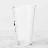 Königlich blaue Monogramm-Hochzeit Glas (Links)