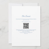 Königlich blaue Monogramm-Kranz-QR-Code-Hochzeit Einladung (Rückseite)