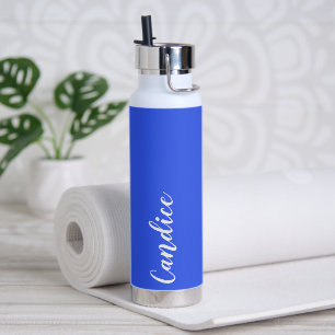 Königlich Blaue Personalisierte Hochzeitsbrautjung Trinkflasche