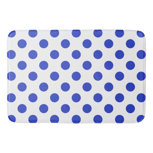 Königlich blaue Polka-Punkte Badematte (Vorderseite)