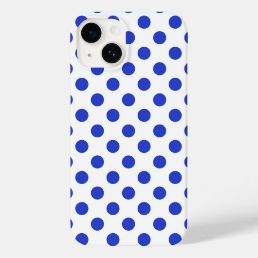 Königlich blaue Polka-Punkte Case-Mate iPhone Hülle (Rückseite)