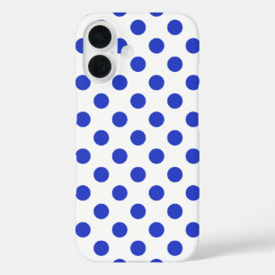 Königlich blaue Polka-Punkte iPhone 16 Hülle