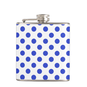 Königlich blaue Polka-Punkte Flachmann