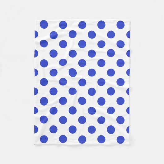 Königlich blaue Polka-Punkte Fleecedecke (Vorderseite)